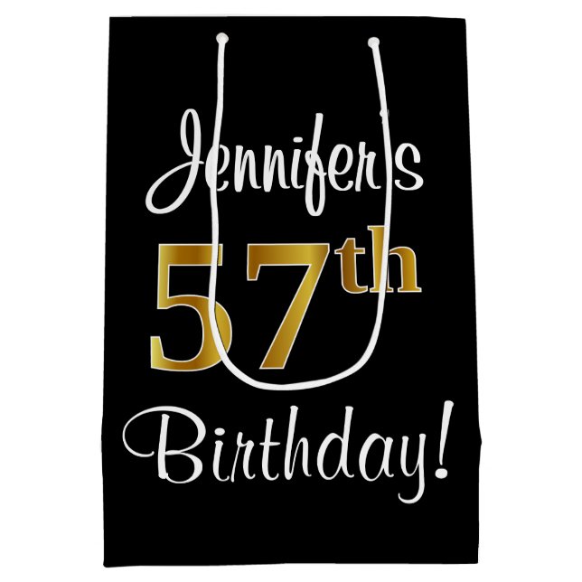 Elegant, luxuriös, Faux Guld Titta på 57:e födelse (Baksidan)