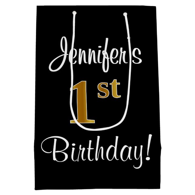 Elegant, luxuriös, Faux Guld tittar på 1:a födelse (Baksidan)