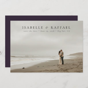 Elegant Luxuriös Formell Photo Mörk Lila Bröllop Spara Datumet