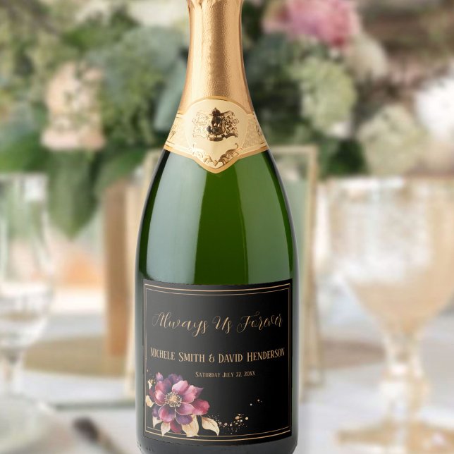 Elegant Luxurious Black Golden Burgundy Watercolor (Skapare uppladdad)