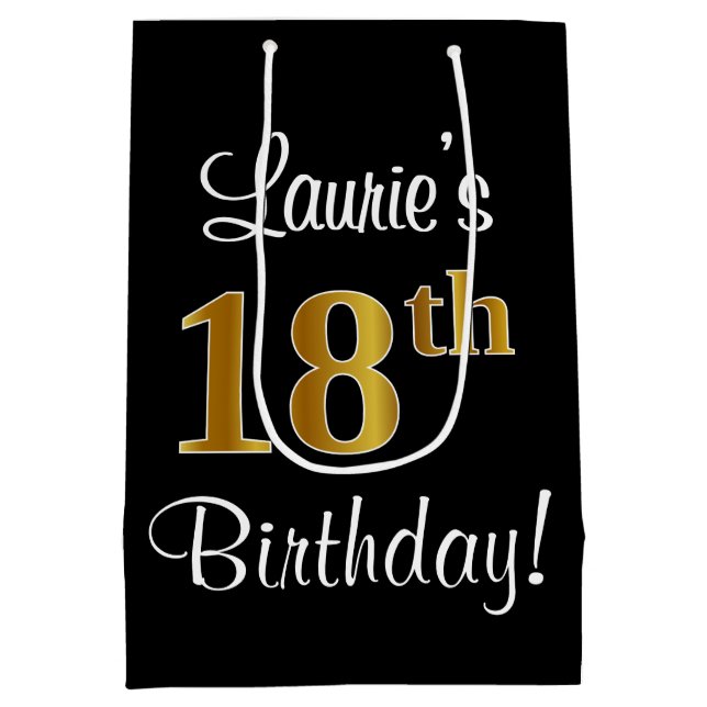 Elegant Luxurious, Faux Guld Titta 18:e födelsedag (Baksidan)