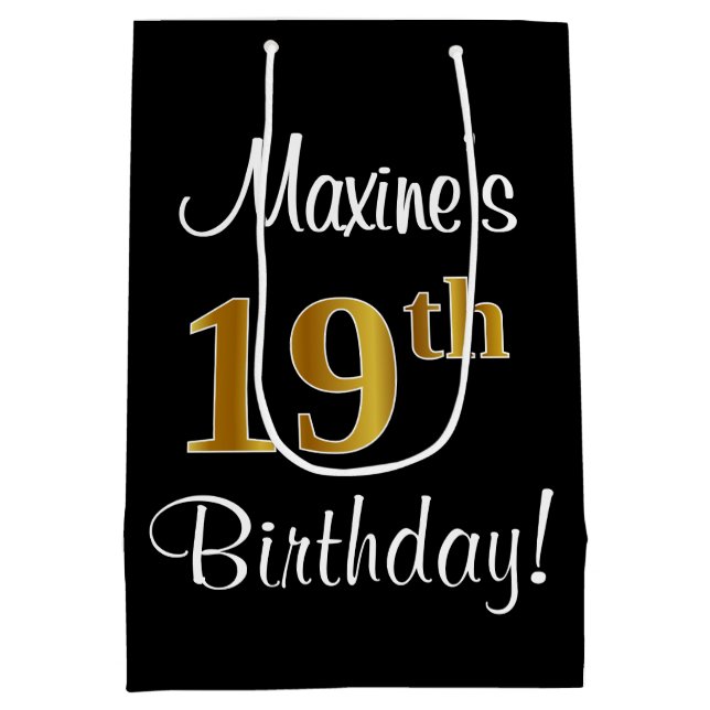 Elegant Luxurious, Faux Guld Titta 19:e födelsedag (Baksidan)