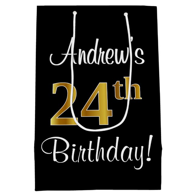 Elegant Luxurious, Faux Guld Titta 24:e födelsedag (Baksidan)