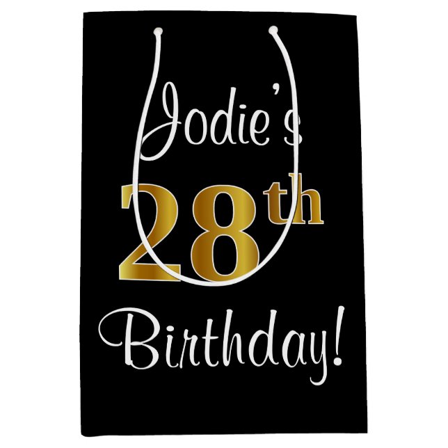 Elegant Luxurious, Faux Guld Titta 28:e födelsedag (Framsidan)