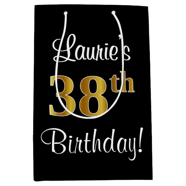 Elegant Luxurious, Faux Guld Titta 38:e födelsedag (Framsidan)