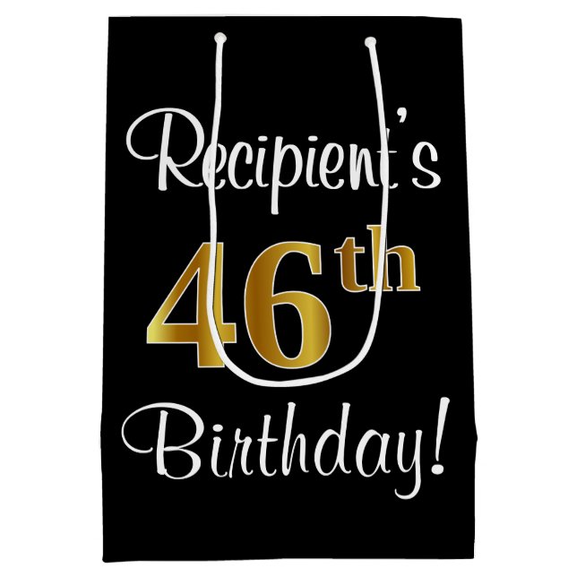 Elegant, Luxurious, Faux Guld Titta 46:e födelseda (Baksidan)