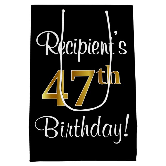 Elegant Luxurious, Faux Guld Titta 47:e födelsedag (Baksidan)