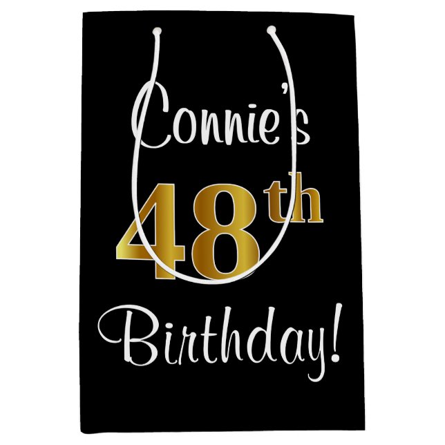 Elegant Luxurious, Faux Guld Titta 48:e födelsedag (Framsidan)