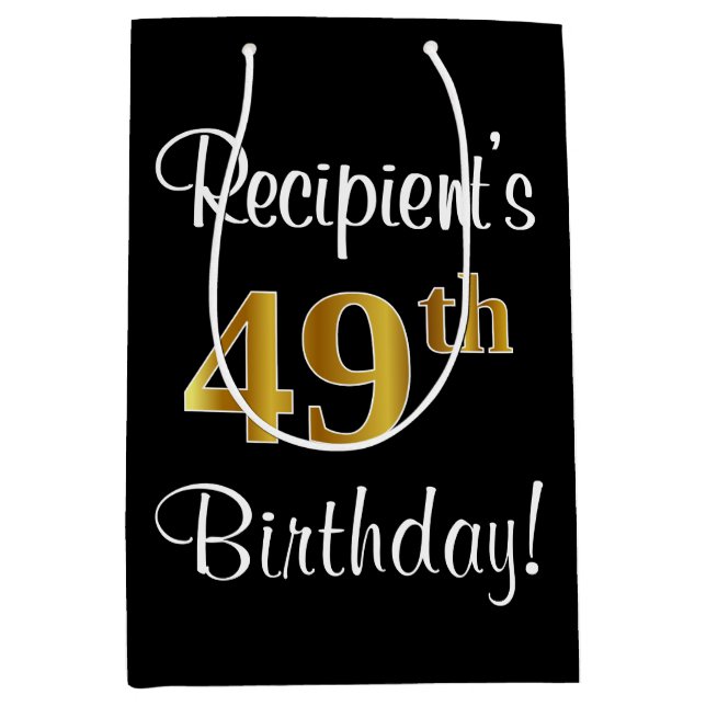 Elegant Luxurious, Faux Guld Titta 49:e födelsedag (Framsidan)