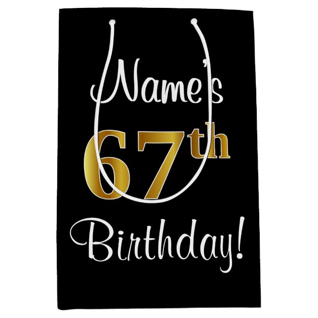 Elegant Luxurious, Faux Guld Titta 67:e födelsedag (Framsidan)