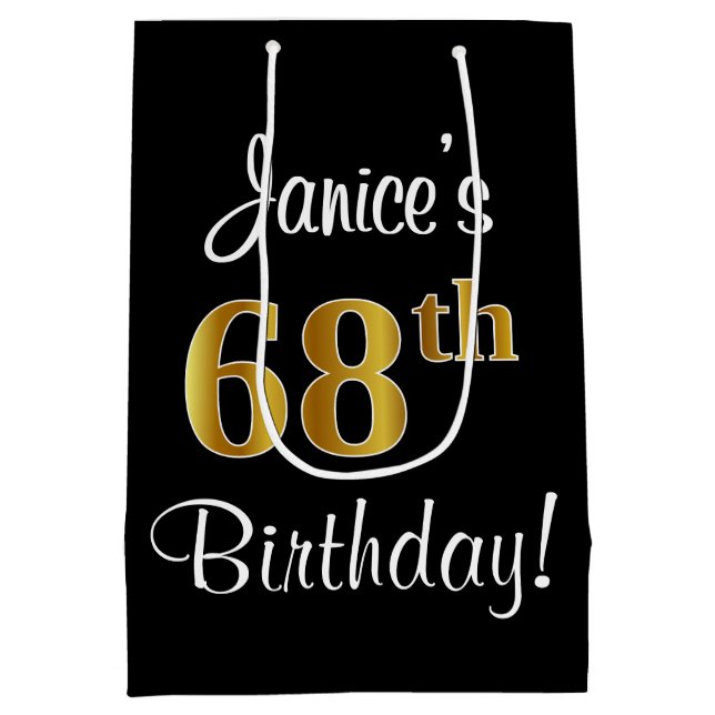 Elegant Luxurious, Faux Guld Titta 68:e födelsedag (Baksidan)