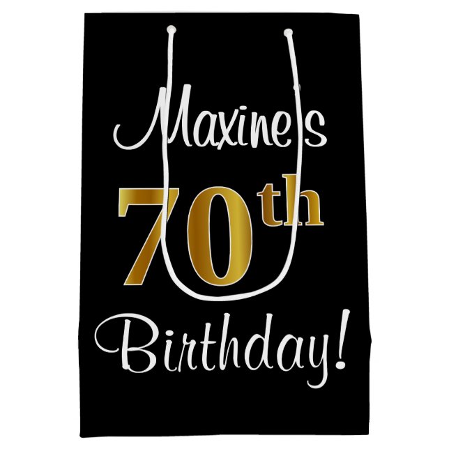 Elegant Luxurious, Faux Guld Titta 70:e födelsedag (Baksidan)