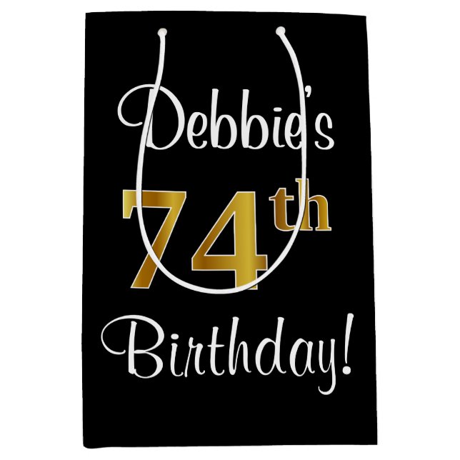 Elegant Luxurious, Faux Guld Titta 74:e födelsedag (Framsidan)