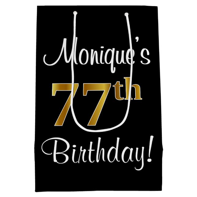 Elegant Luxurious, Faux Guld Titta 77:e födelsedag (Baksidan)