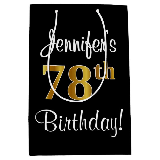 Elegant Luxurious, Faux Guld Titta 78:e födelsedag (Framsidan)