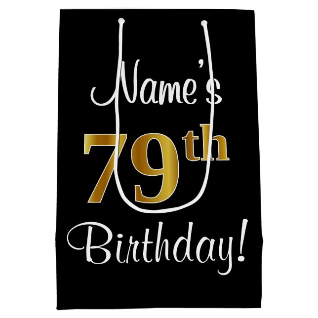 Elegant Luxurious, Faux Guld Titta 79:e födelsedag (Baksidan)