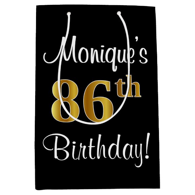 Elegant Luxurious, Faux Guld Titta 86:e födelsedag (Framsidan)