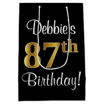 Elegant Luxurious, Faux Guld Titta 87:e födelsedag