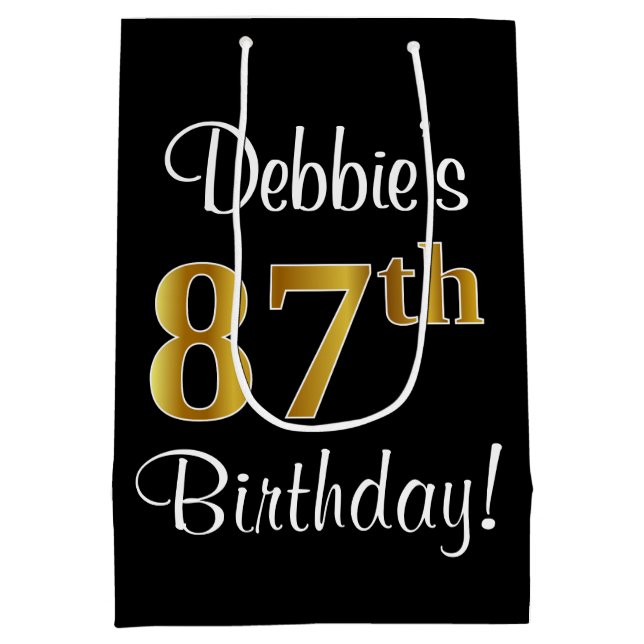 Elegant Luxurious, Faux Guld Titta 87:e födelsedag (Baksidan)