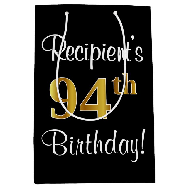 Elegant Luxurious, Faux Guld Titta 94:e födelsedag (Framsidan)