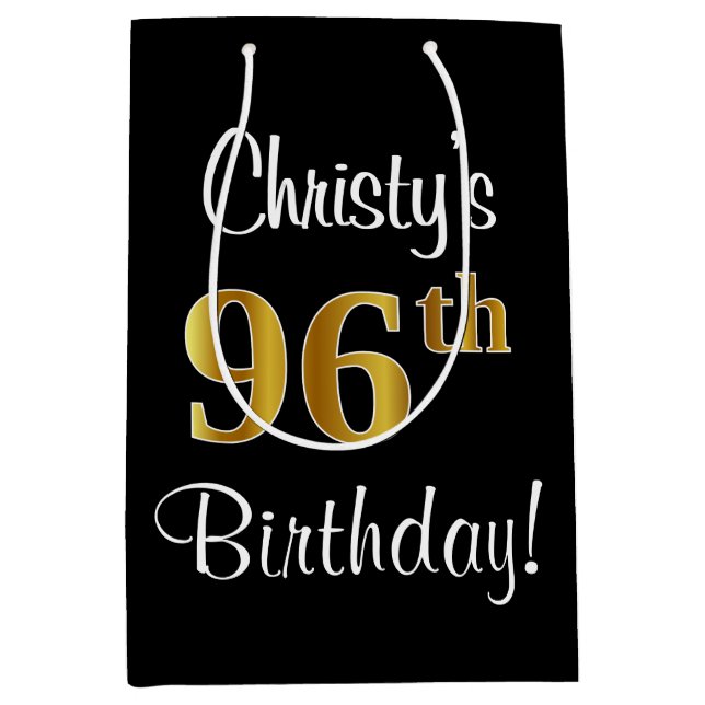 Elegant Luxurious, Faux Guld Titta 96:e födelsedag (Framsidan)