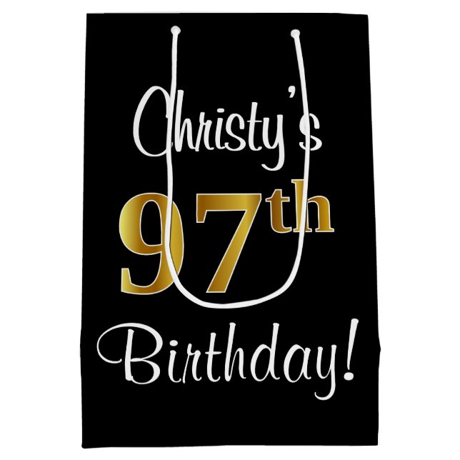 Elegant Luxurious, Faux Guld Titta 97:e födelsedag (Baksidan)