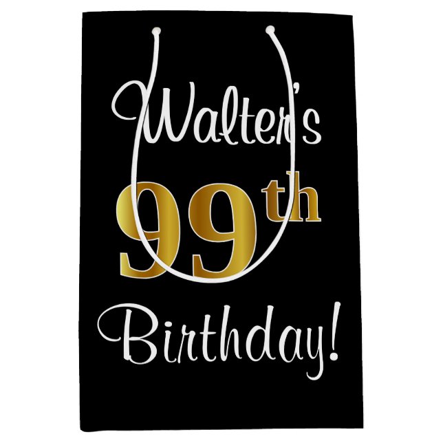 Elegant Luxurious, Faux Guld Titta 99:e födelsedag (Framsidan)