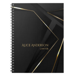 Elegant Luxury Abstrakt Black Lawyer Office Anteckningsbok