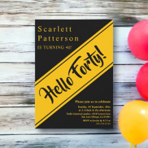 Elegant Luxury Black and Guld Chic 40:e födelsedag