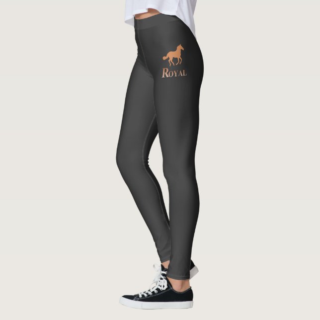 Elegant Luxury Black och Guld Leggings (Vänster)