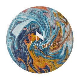 Elegant Luxury Blue Guld Monogram