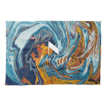 Elegant Luxury Blue Guld Monogram