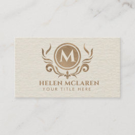 Elegant Luxury Bold Monogram med Fleur-de-lis Visitkort