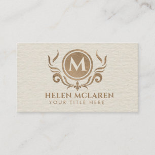 Elegant Luxury Bold Monogram med Fleur-de-lis Visitkort