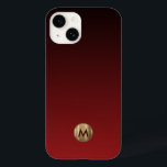 Elegant Luxury Brushed Guld Monogram Red<br><div class="desc">Elegant Minimalistisk luxury Brushed Guld Monogram Emblem Gradient Phone Case. Elegant- borstat metallemblem i guld monogrammet med monogrammad initial i modern typografi på en övertoningsbakgrund i röda skuggor.</div>