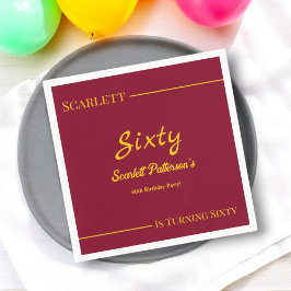 Elegant Luxury Burgundy och Guld Modern Birday Pappersservett