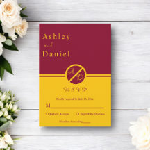 Elegant Luxury Burgundy och Guld Monogram Bröllop