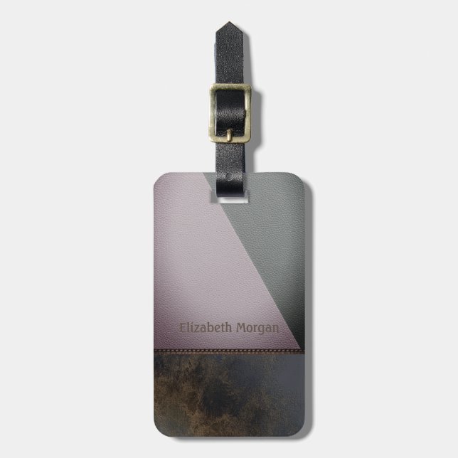 Elegant Luxury Colorful Leather-utseende Bagagebricka (Vertikal Framsida)