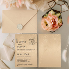 Elegant Luxury Gold Marbled Wedding Inbjudningar