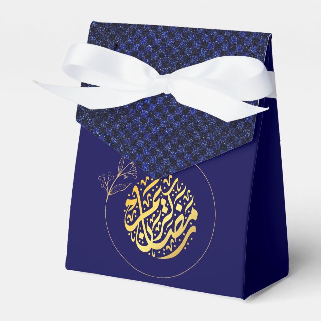 Elegant Luxury Golden Navy Glitter Ramadan Kareem Presentaskar (Framsidan Sidan)
