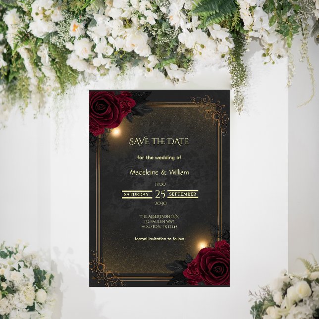 Elegant Luxury Goth Glam Wedding Save The Date (Skapare uppladdad)