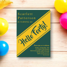 Elegant Luxury Grönt och Guld Chic 40:e födelsedag