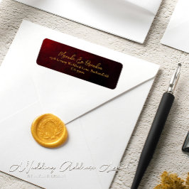 Elegant Luxury Guld Black Bröllop Adress Returadress Etikett