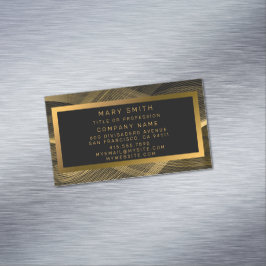 Elegant Luxury Guld Black Wave Magnetiska Visitkort