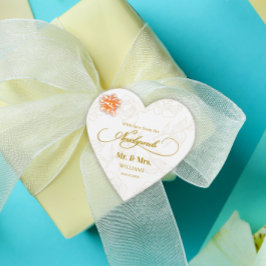 Elegant Luxury Guld Blommigt Bröllop Tack Gåvor Etiketter