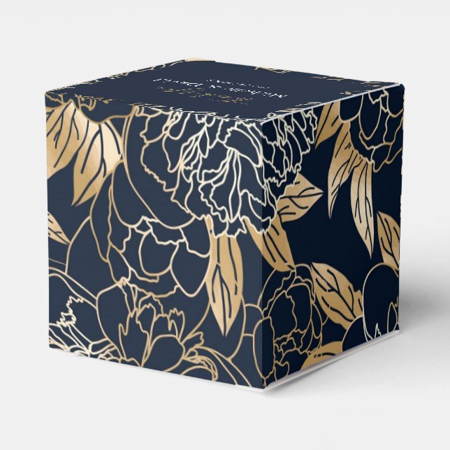 Elegant Luxury Guld Blommigts Wedor Favor Box Presentaskar (Baksidan Sidan)