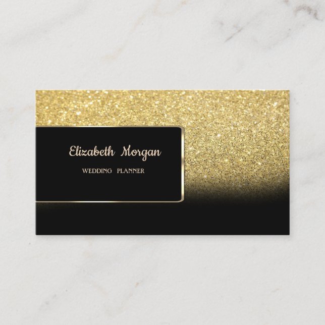 Elegant Luxury Guld Glitter Bokeh Ombre Visitkort (Framsida)
