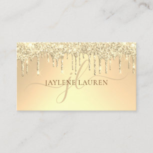 Elegant Luxury Guld Glitter driver Monogram Visitkort