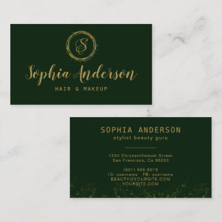 Elegant Luxury Guld Glitter och Namnteckning Buss Visitkort