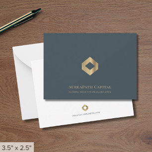 Elegant Luxury Guld Logotyp Anteckningskort